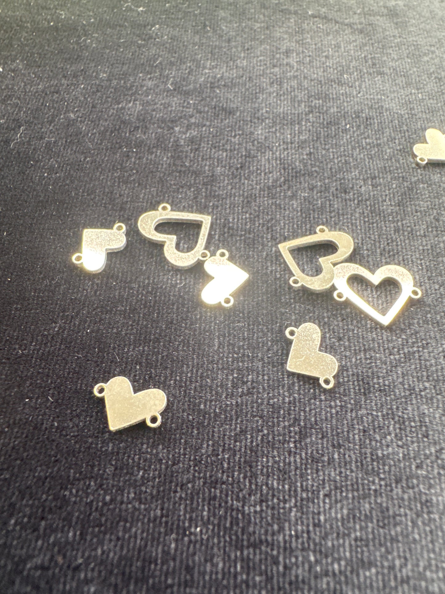 Inner heart sterling silver connector