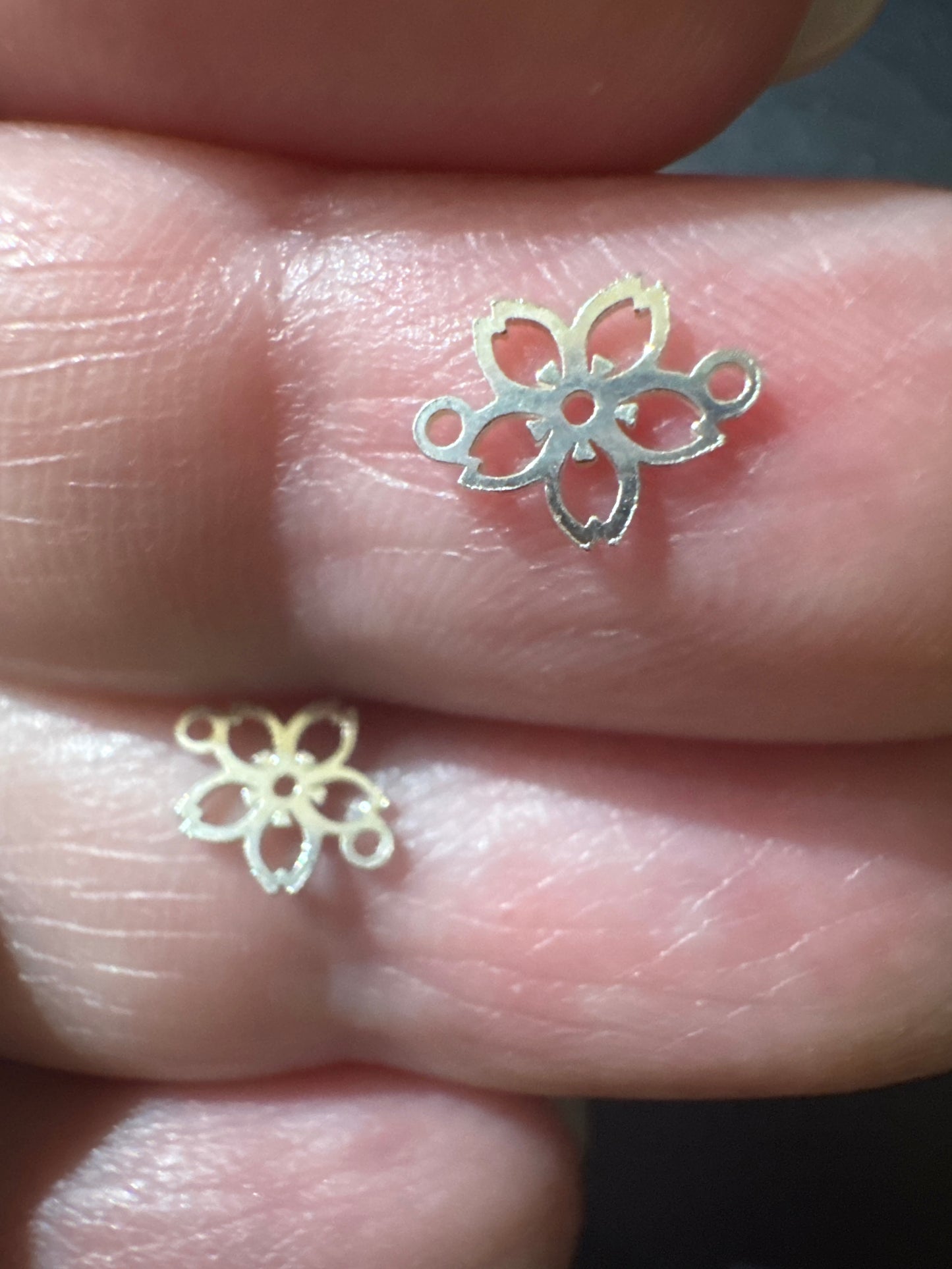 Cherry Blossom Flower Connector Silver