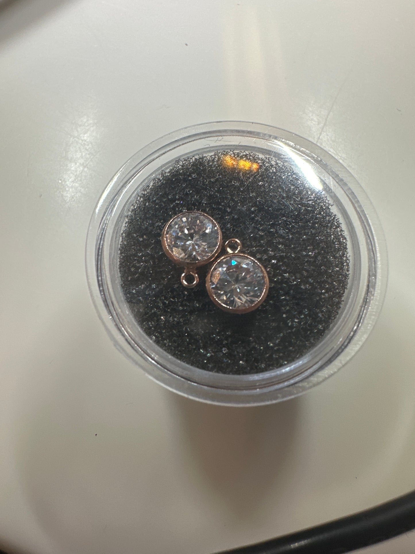 CZ Rose Gold Dangle 6mm