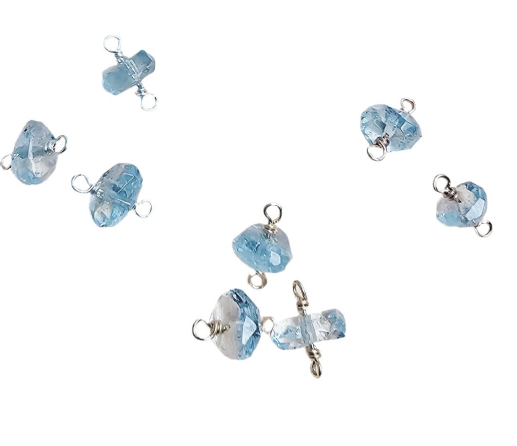 Aquamarine Sterling Silver Connector Enclave
