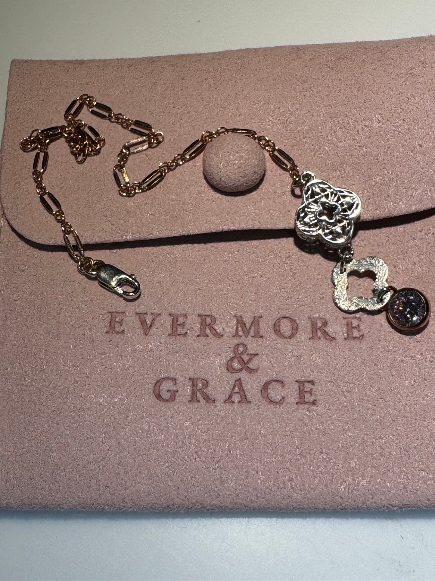 Premade purse or cup charm rose gold Bryce clover connectors