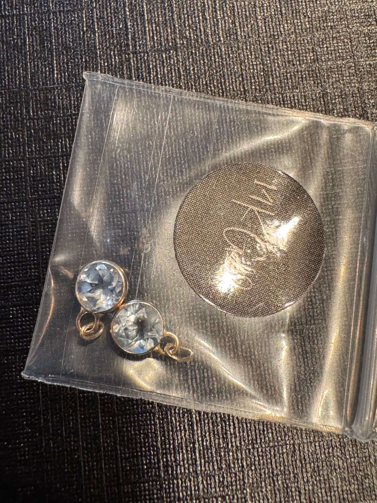 Blue Topaz Gemstone Charm - 14K solid Gold (Yellow)