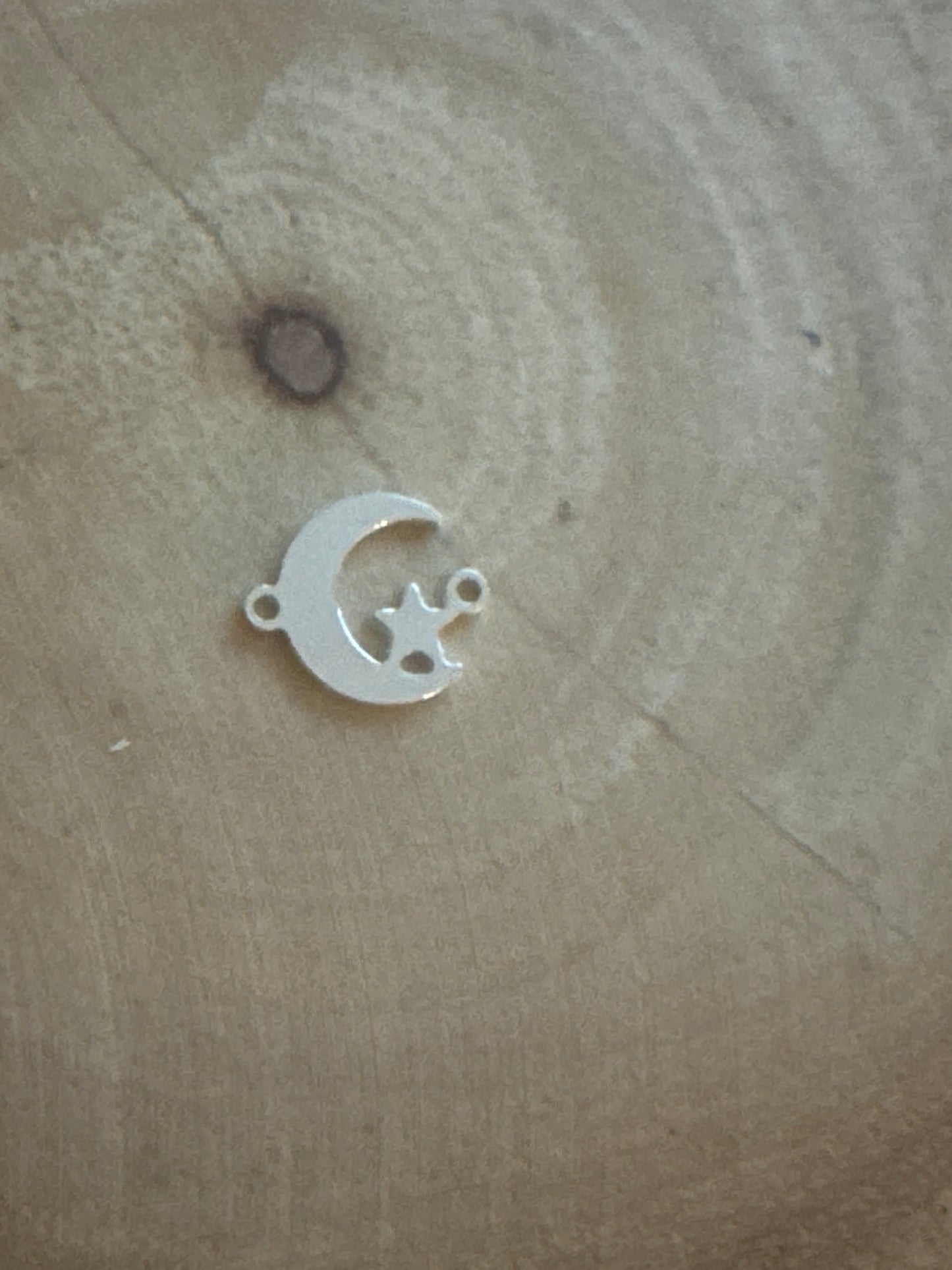 Star on Moon Silver Connector
