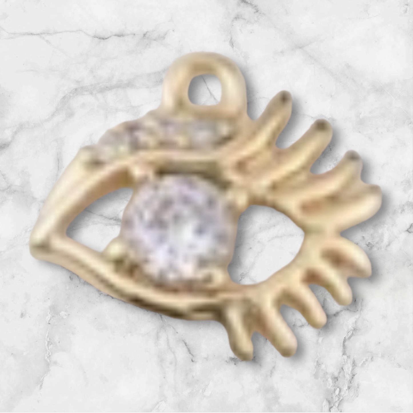 14K Gold Filled Evil Eye with Eye Lashes Charm