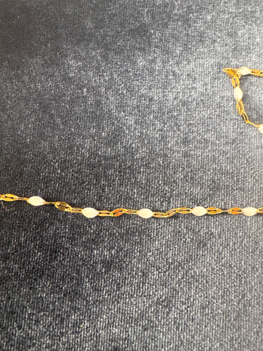 Chain Suki Gold Stainless Steel White Enamel