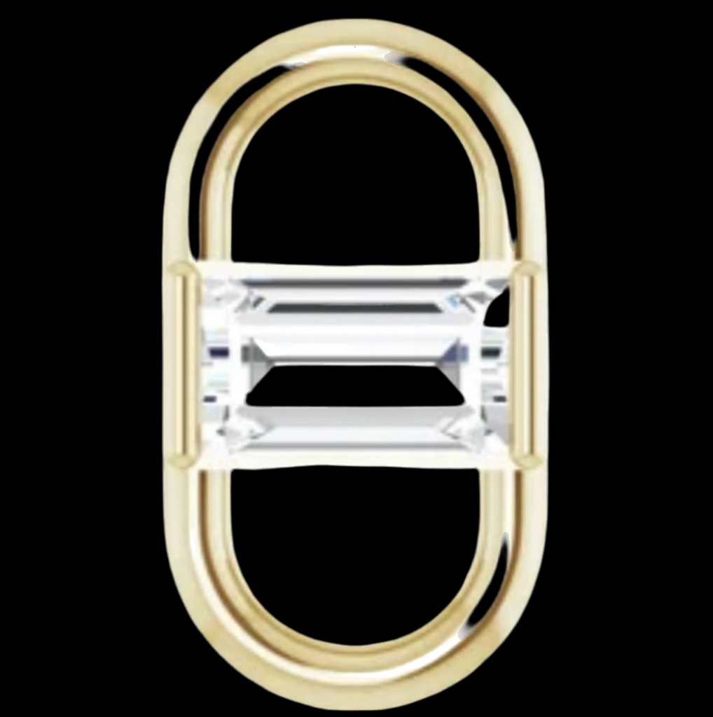 Sterling silver Oval Baguette Connector Link