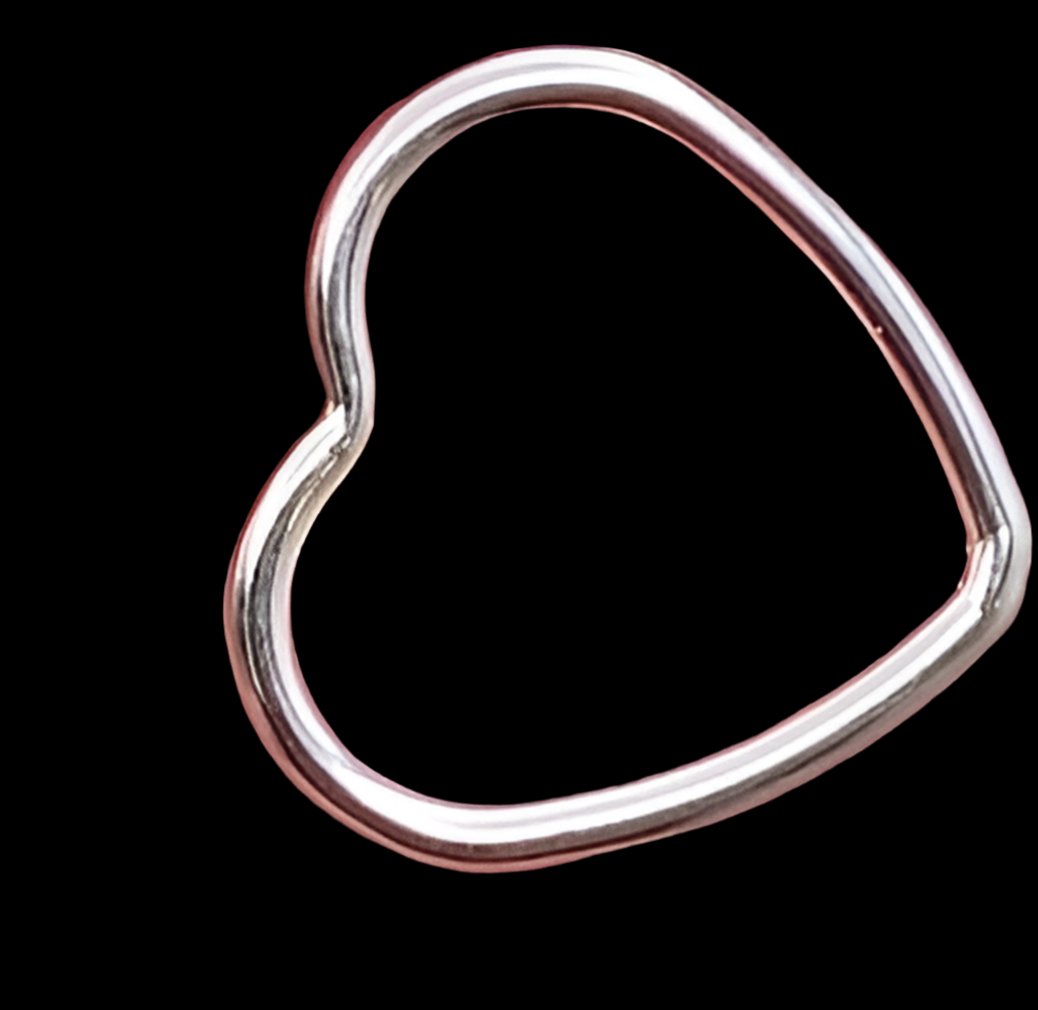 Small Open Heart Connector Silver