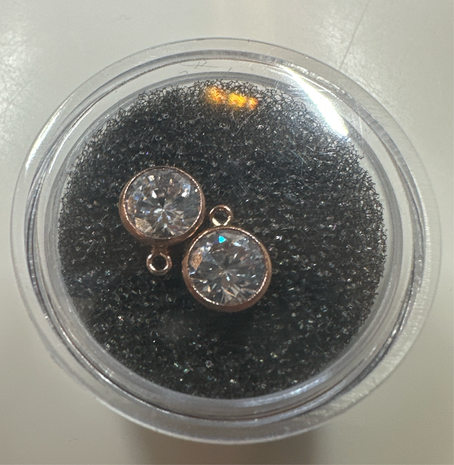 CZ Rose Gold Dangle 6mm