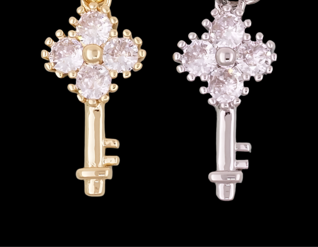 Gold Key Charms,18K Gold Filled Key Pendant