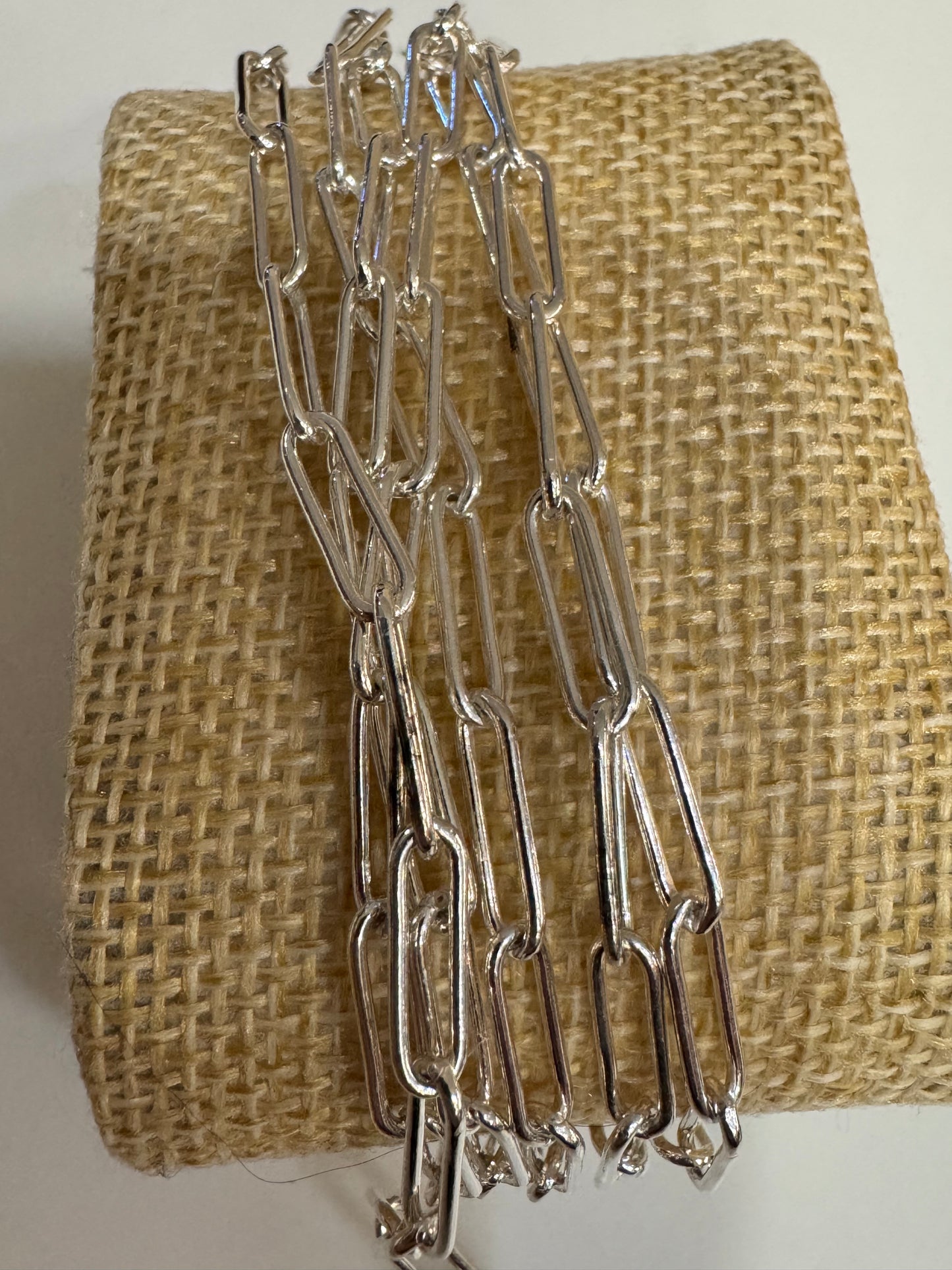 Clay, Sterling Silver, Elite chain, large paper clip