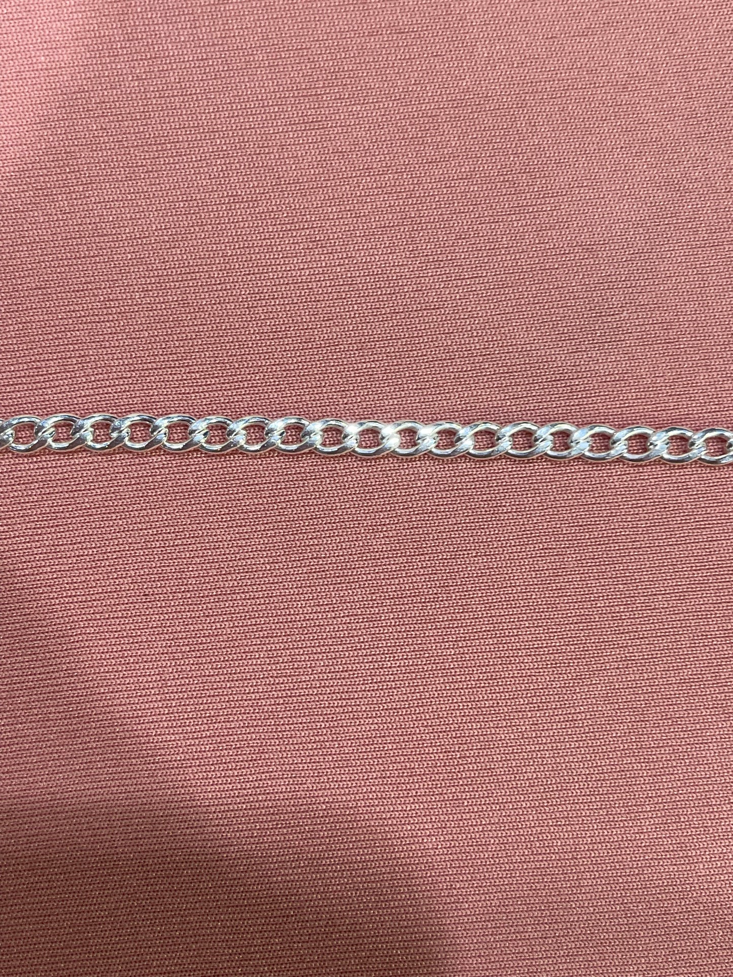 Chain, Phia, Exquisite, Sterling Silver Sterling Silver 4.0mm Bright Silver Flattened Long Link Curb Chain