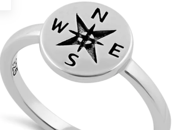 Sterling Silver Compass Ring-7 - Main Image