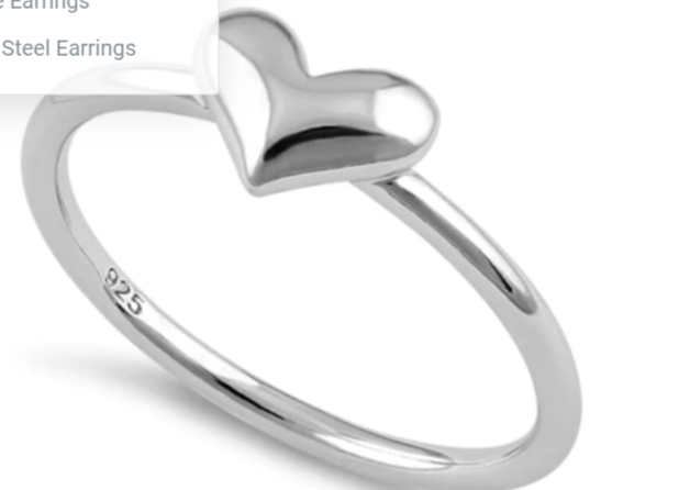 Sterling Silver Heart Ring - 7