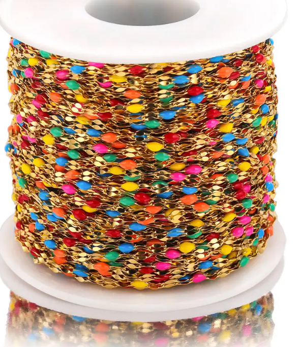 Leann Enamel Beaded Stainless Chain