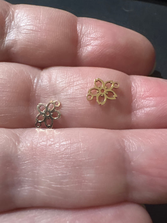 Cherry Blossom Flower Connector Gold