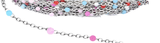 Daphne, Cotton Candy, Stainless Chain
