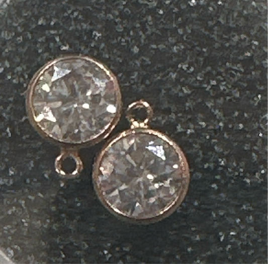 CZ Rose Gold Dangle 6mm