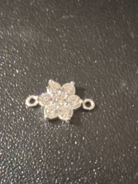 Flower connector CZ sterling silver