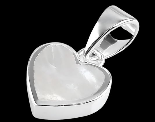 Sterling Silver Small Heart Mother of Pearl Pendant