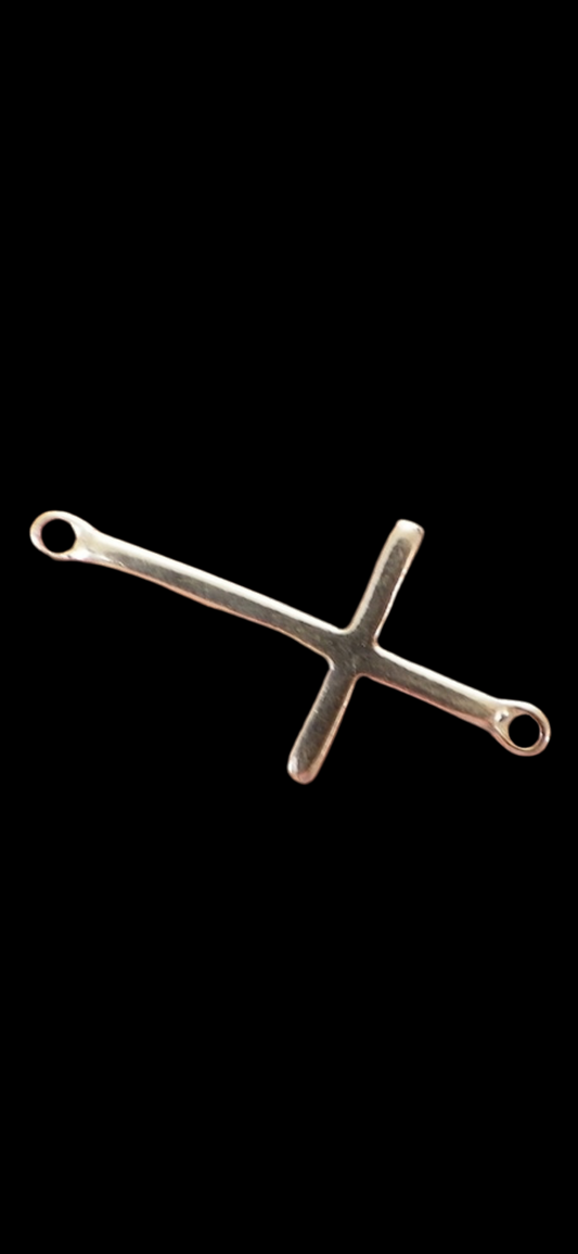 925 Sterling Silver Cross, Sterling Silver Cross Charm Pendant, Tiny Cross Link Connector