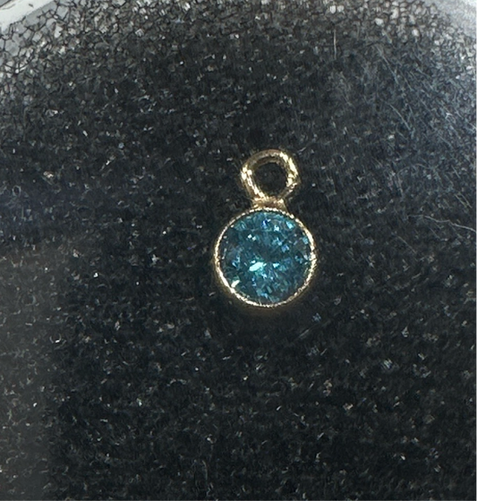 Blue Topaz Charm GF Dangle