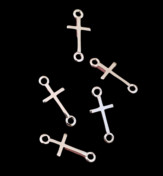 Cross connector sterling silver