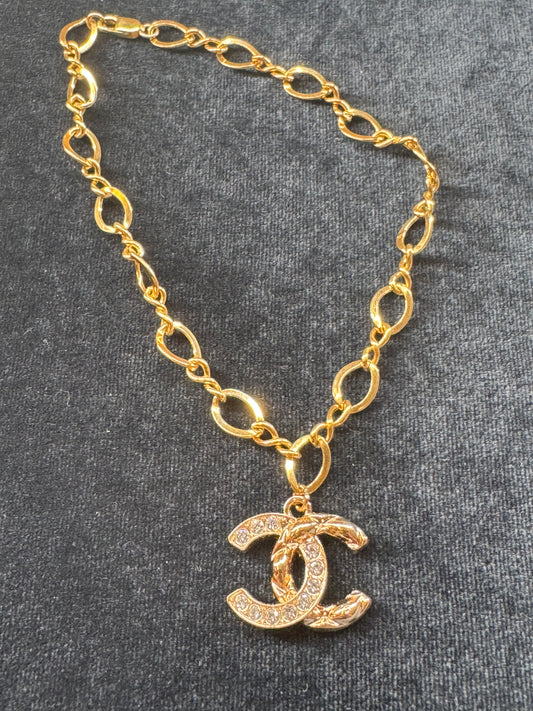 Premade Bracelet Alyssa 14K GF chanel charm Gold CC