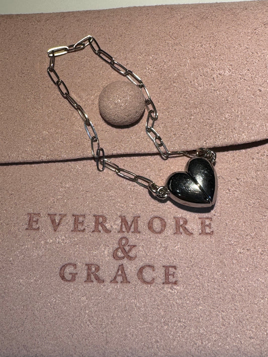 Premade cup charm silver heart magnetic connector Chloe chain
