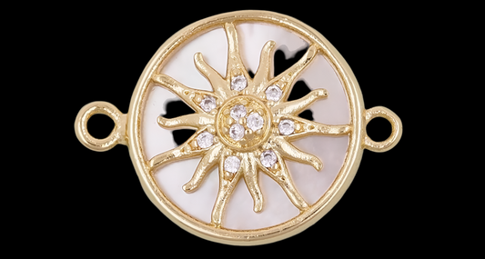 Gold Sun Connector Charms, 18K Gold Filled Sun
Pendant,celestial