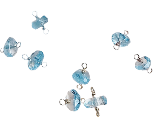 Aquamarine Sterling Silver Connector Enclave