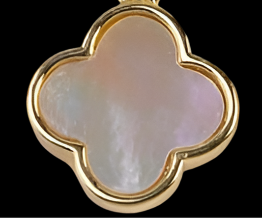 14k Gold Filled Natural Mother of Pearl charms Shell Charm clover