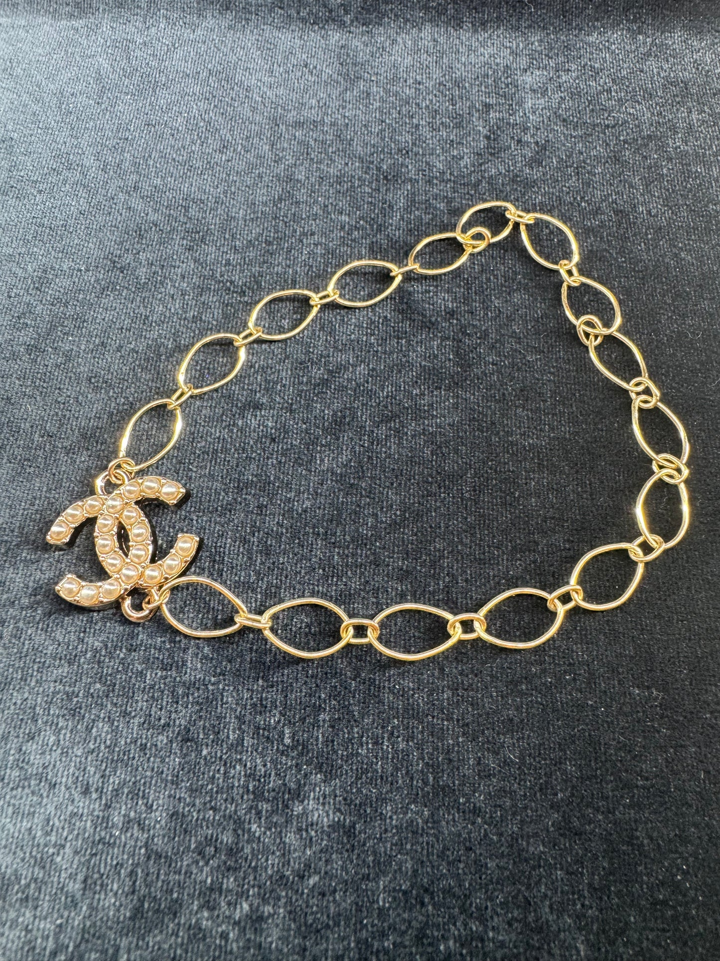 Premade Bracelet Vanessa 14K GF pearl white chanel connector