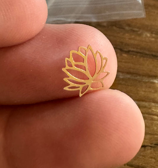 Lotus flower connector gold filled