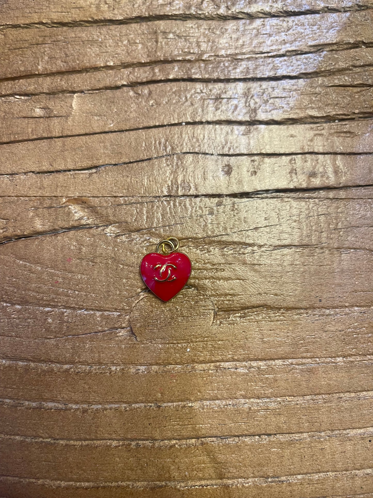 Chanel red heart pendant