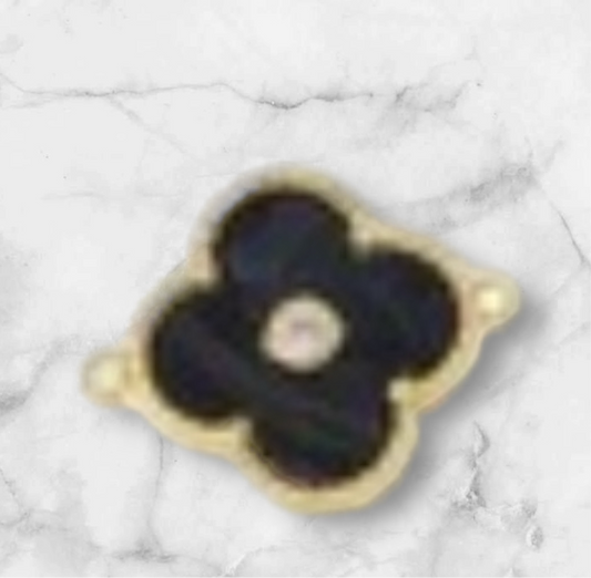 Blk Mother of Pearl Clover Charm