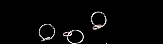 925 Sterling Silver Two Circle Link Rings, 6 and 10 mm Interlocking Rings Small