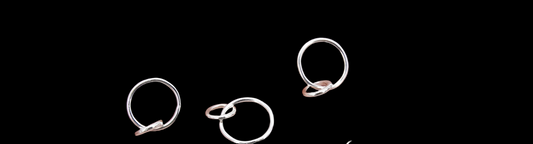 Sterling Silver Two Circle Link Rings, 6 and 10 mm Interlocking Rings Small