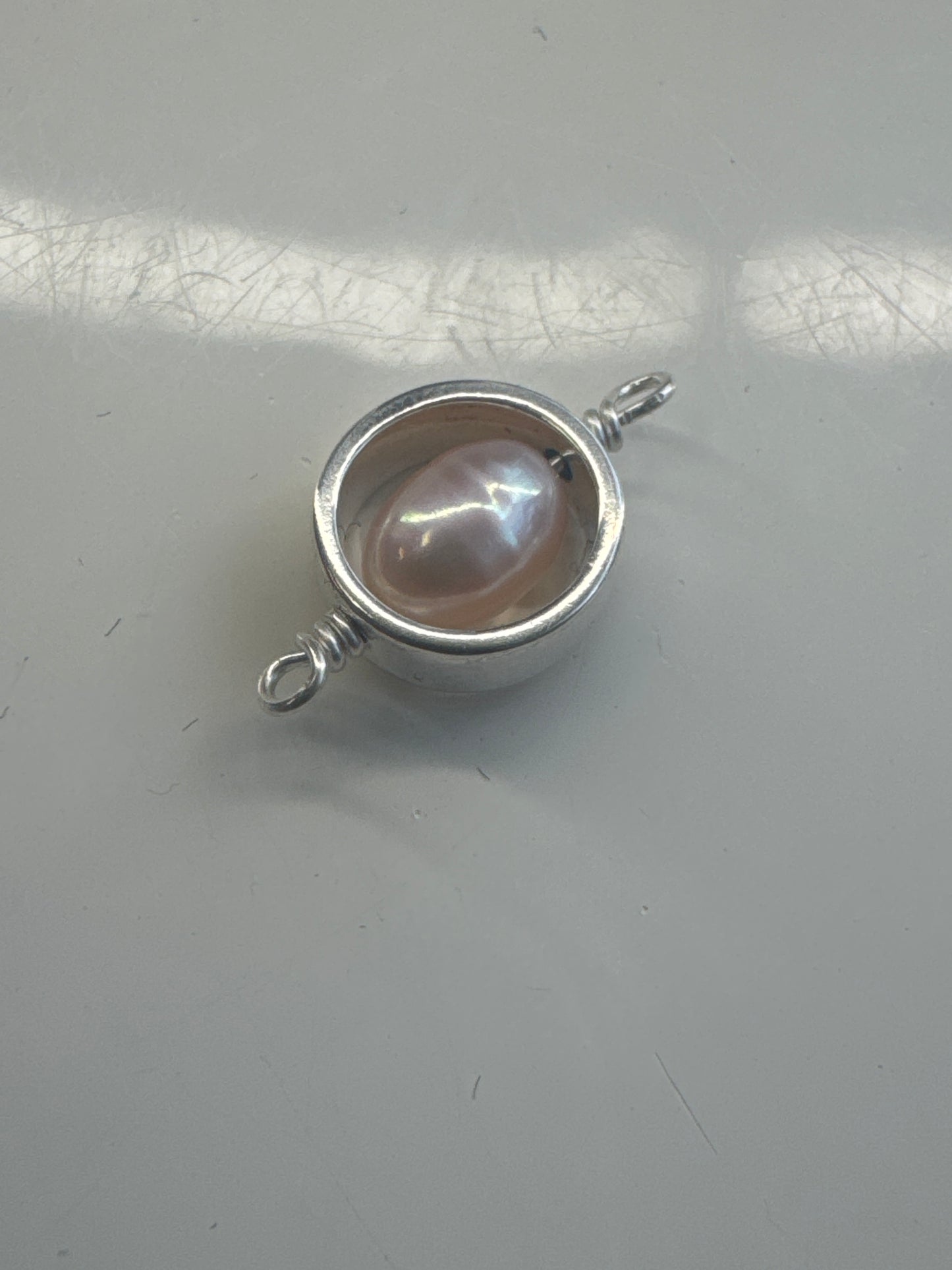 Connector, Custom Half Moon Pearl