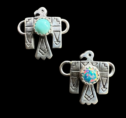 Sterling Silver Thunderbird with 4mm opal connector DD