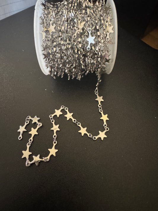 Celestial Stainless steel star silver chain