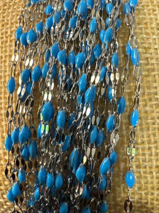 Suki Blue Stainless Chain