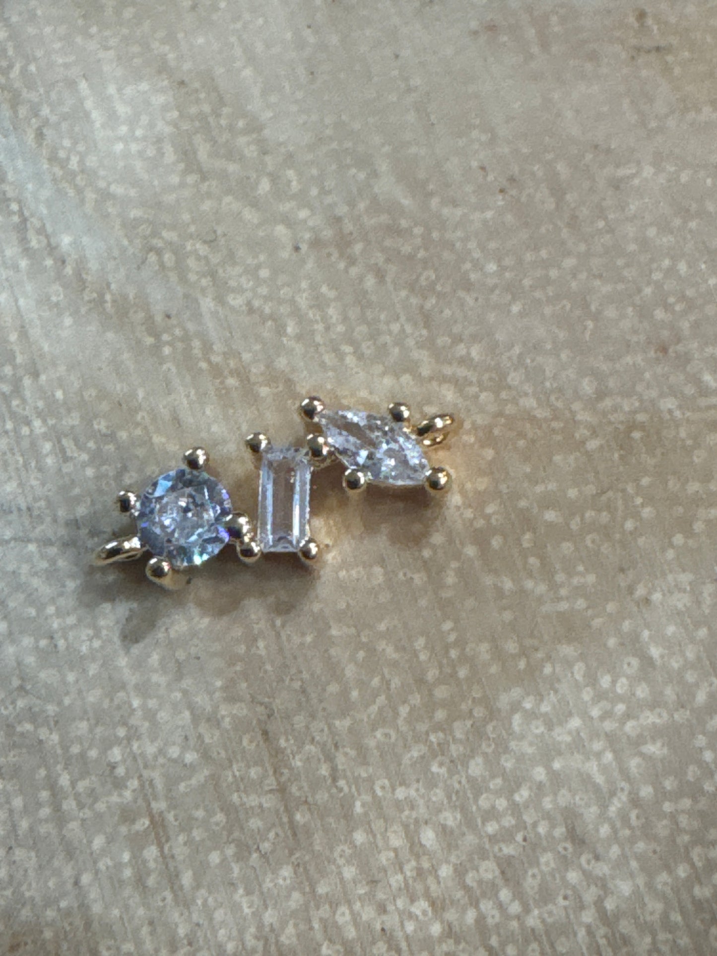 Connector, 14K GF, Abstract, Round Tear Drop Rectangle