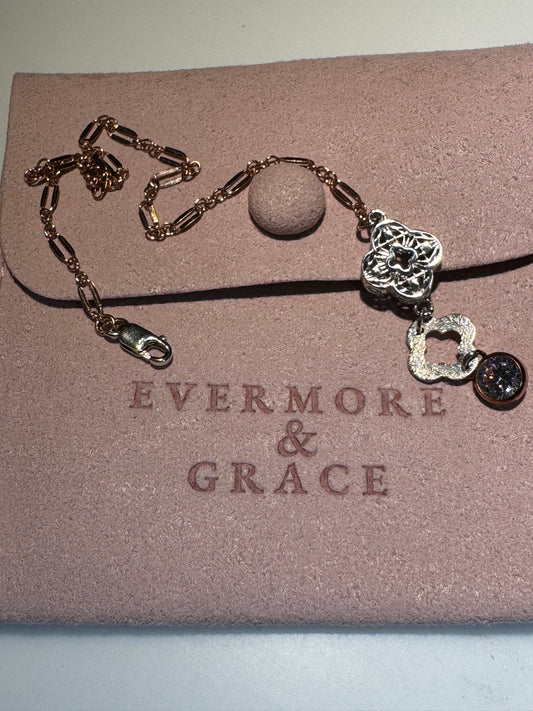 Premade purse or cup charm rose gold Bryce clover connectors