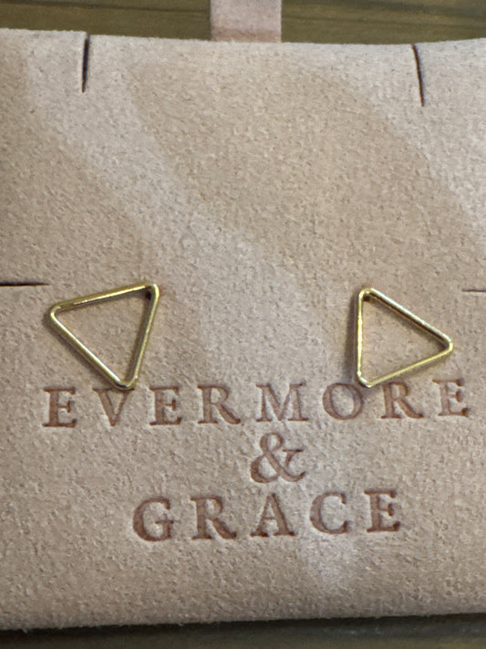 Premade earrings open triangle