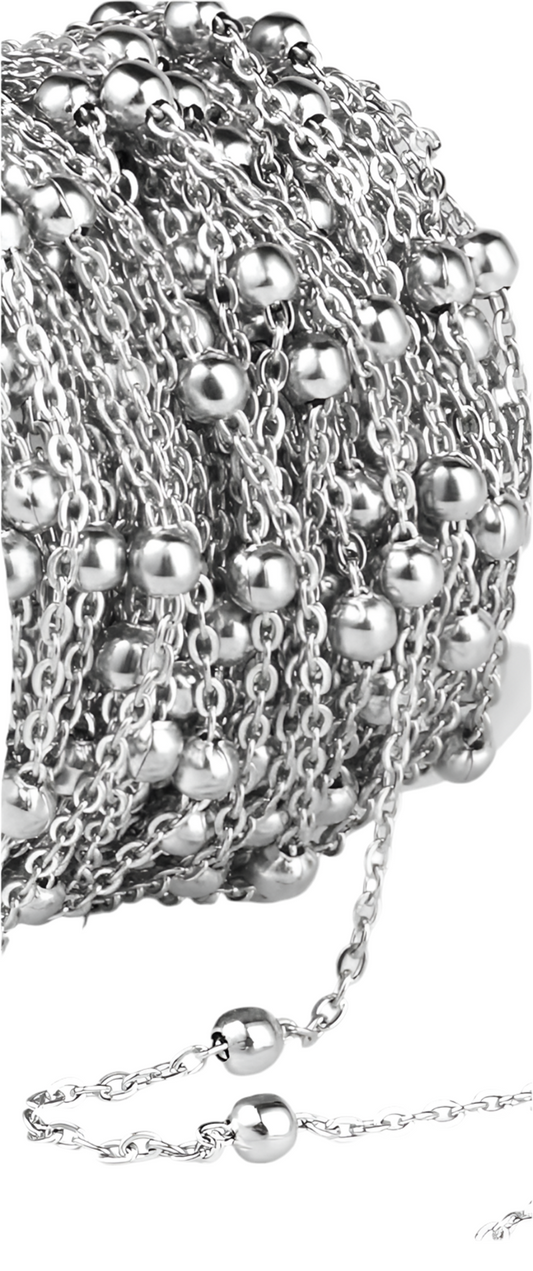 Mia, beaded, Stainless Chain