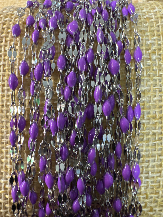 Suki Purple Stainless Chain