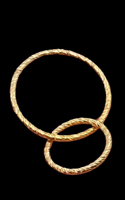 Interlocking Rings Connectors Gold Filled textured