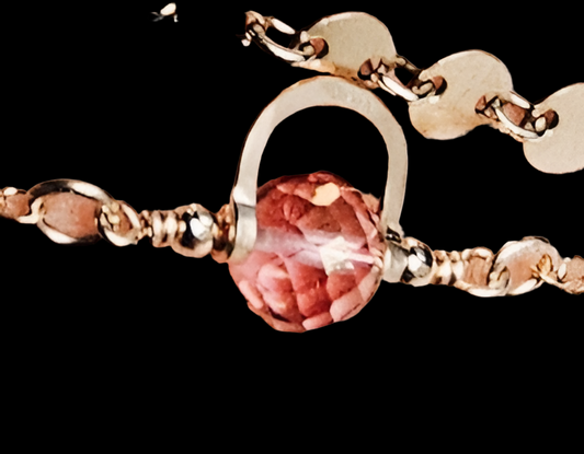 Enclave pink tourmaline connector gold