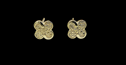 Earring 18k Gold Filled "Golden Flower" clover earring studs