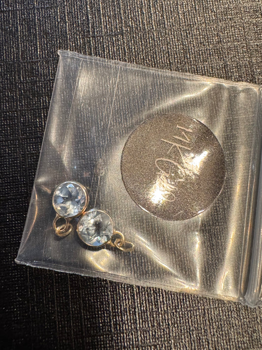 Blue Topaz Gemstone Charm - 14K solid Gold (Yellow)